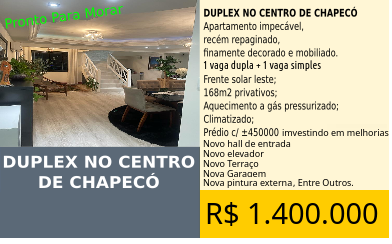 Cobertura Duplex no Centro de Chapeco